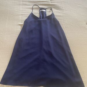 Navy Blue Racer Back Small Chiffon Dress
